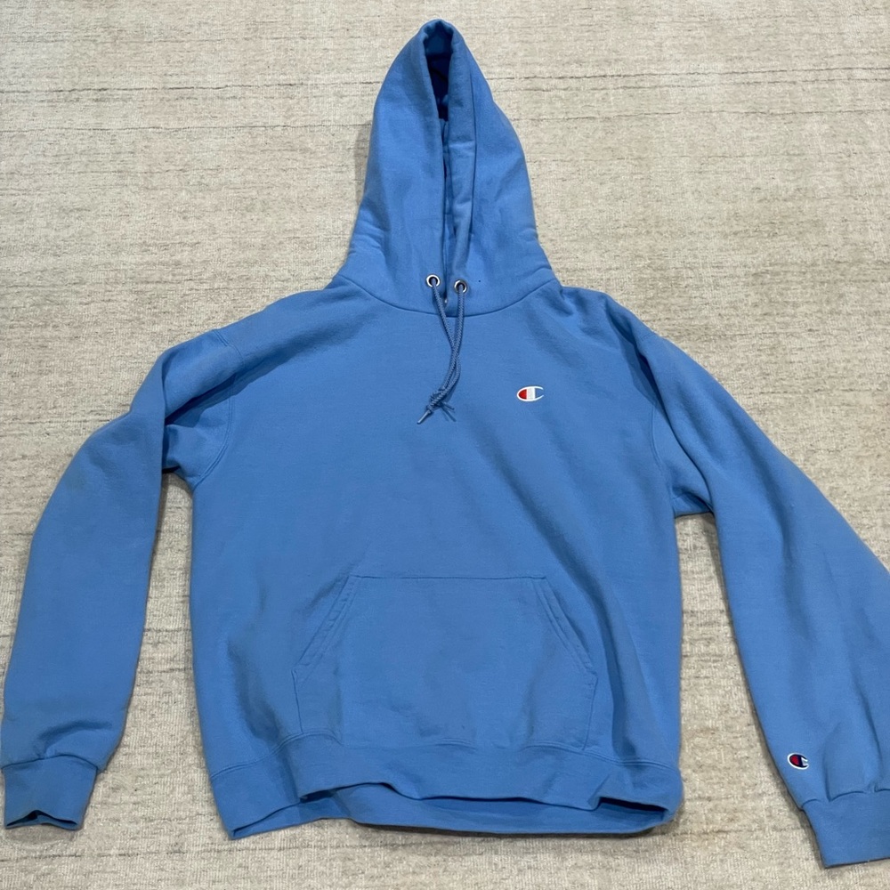 Blue Champion Hoodie. Want to be cool? Want to be a champion? Wear CHAMPION.🥶🏧